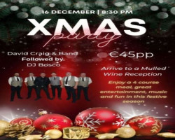 David Craig & band Christmas party night, Tickets €45 pp available from Hotel Reception